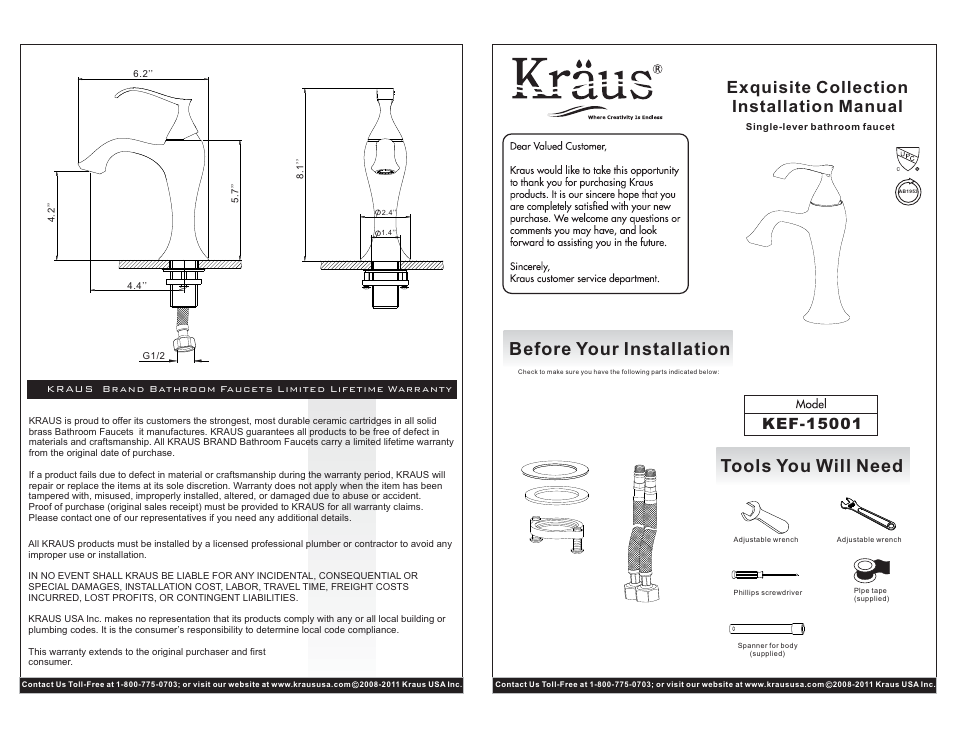 Kraus C-KCV-150-15001 User Manual | 2 pages