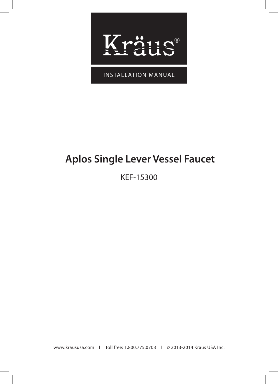 Kraus KEF-15300 User Manual | 12 pages