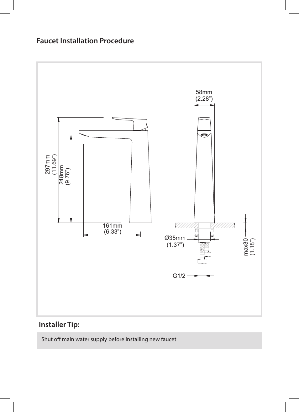 Faucet installation procedure installer tip | Kraus KEF-15300 User Manual | Page 5 / 12