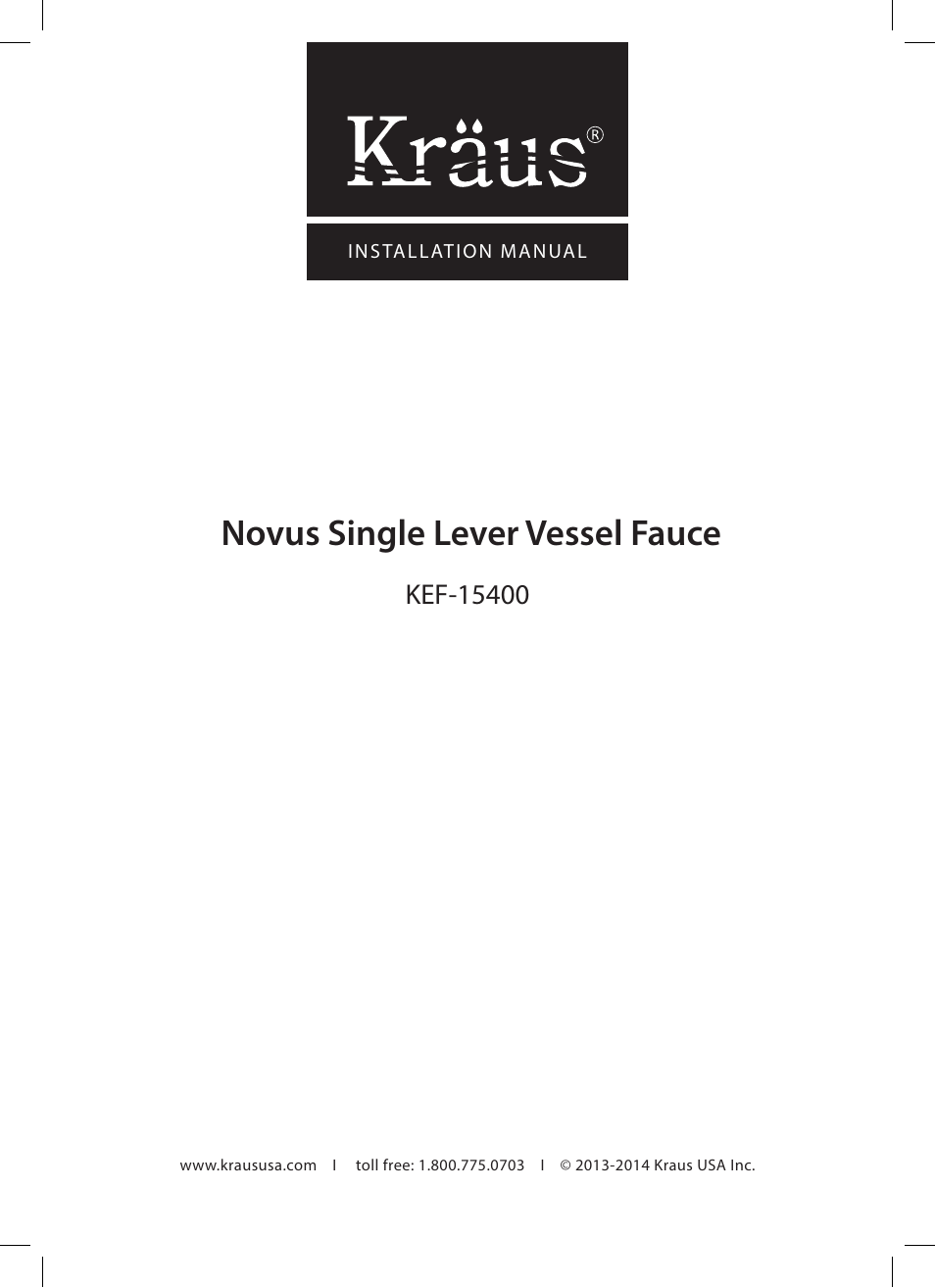 Kraus KEF-15400 User Manual | 12 pages