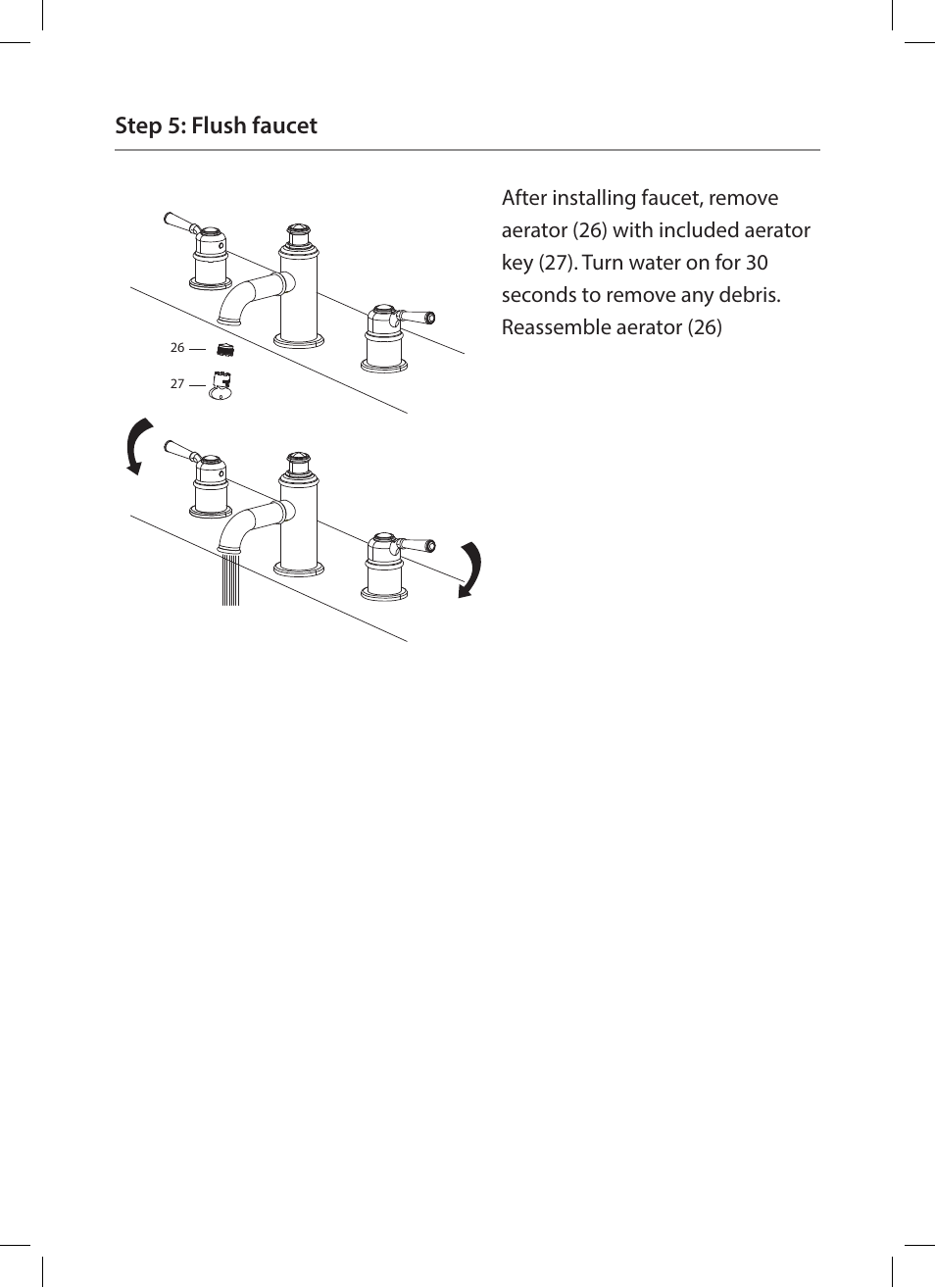 Step 5: flush faucet | Kraus KEF-15603 User Manual | Page 12 / 16