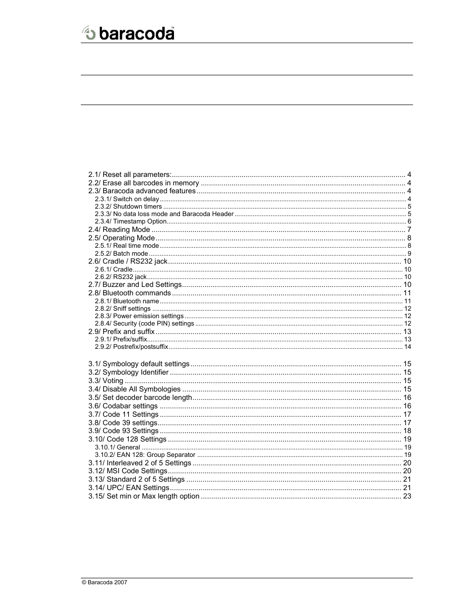 Roadrunners brr-l & brr-la programming guide | Baracoda BRR-L User Manual | Page 2 / 29