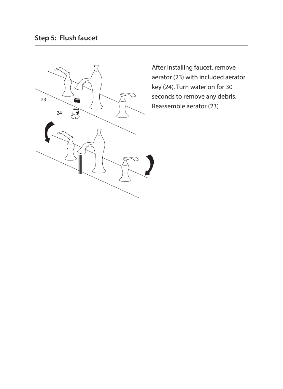 Step 5: flush faucet | Kraus KEF-15003 User Manual | Page 12 / 16