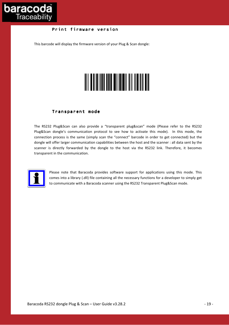 Baracoda BLUETOOTH RS232RS232 User Manual | Page 19 / 21