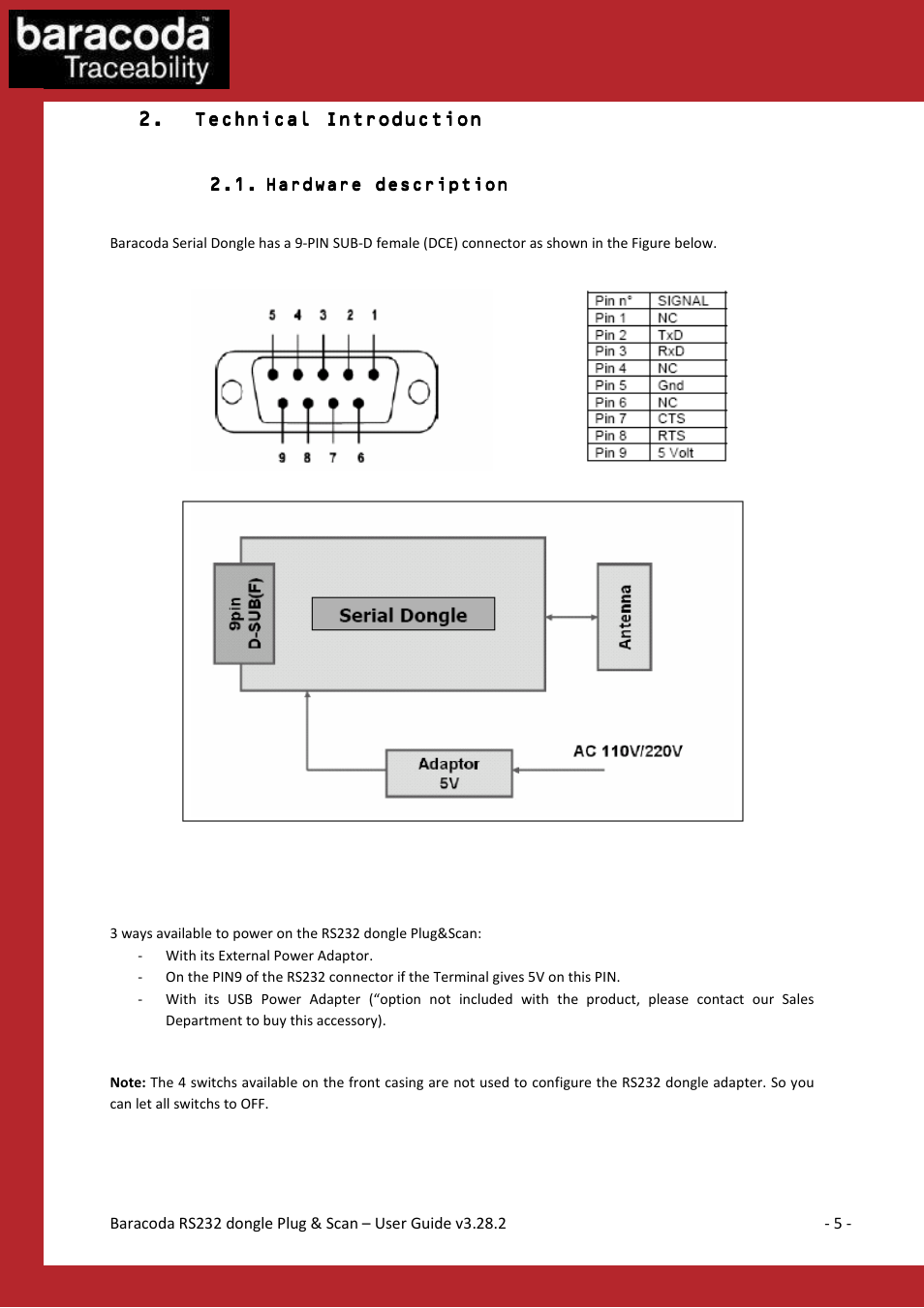 Baracoda BLUETOOTH RS232RS232 User Manual | Page 5 / 21