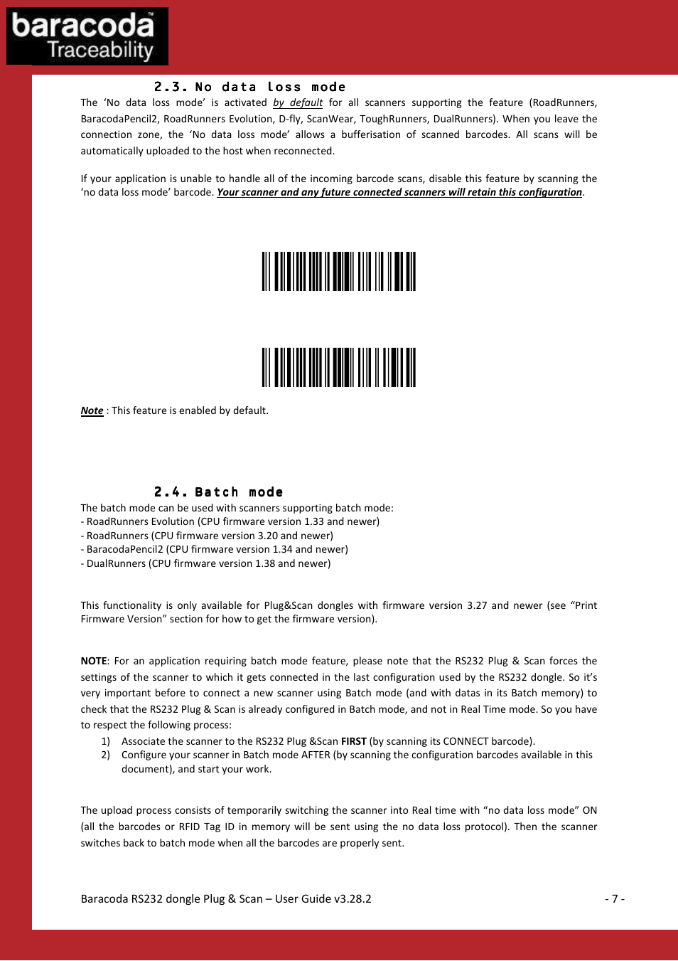 Baracoda BLUETOOTH RS232RS232 User Manual | Page 7 / 21