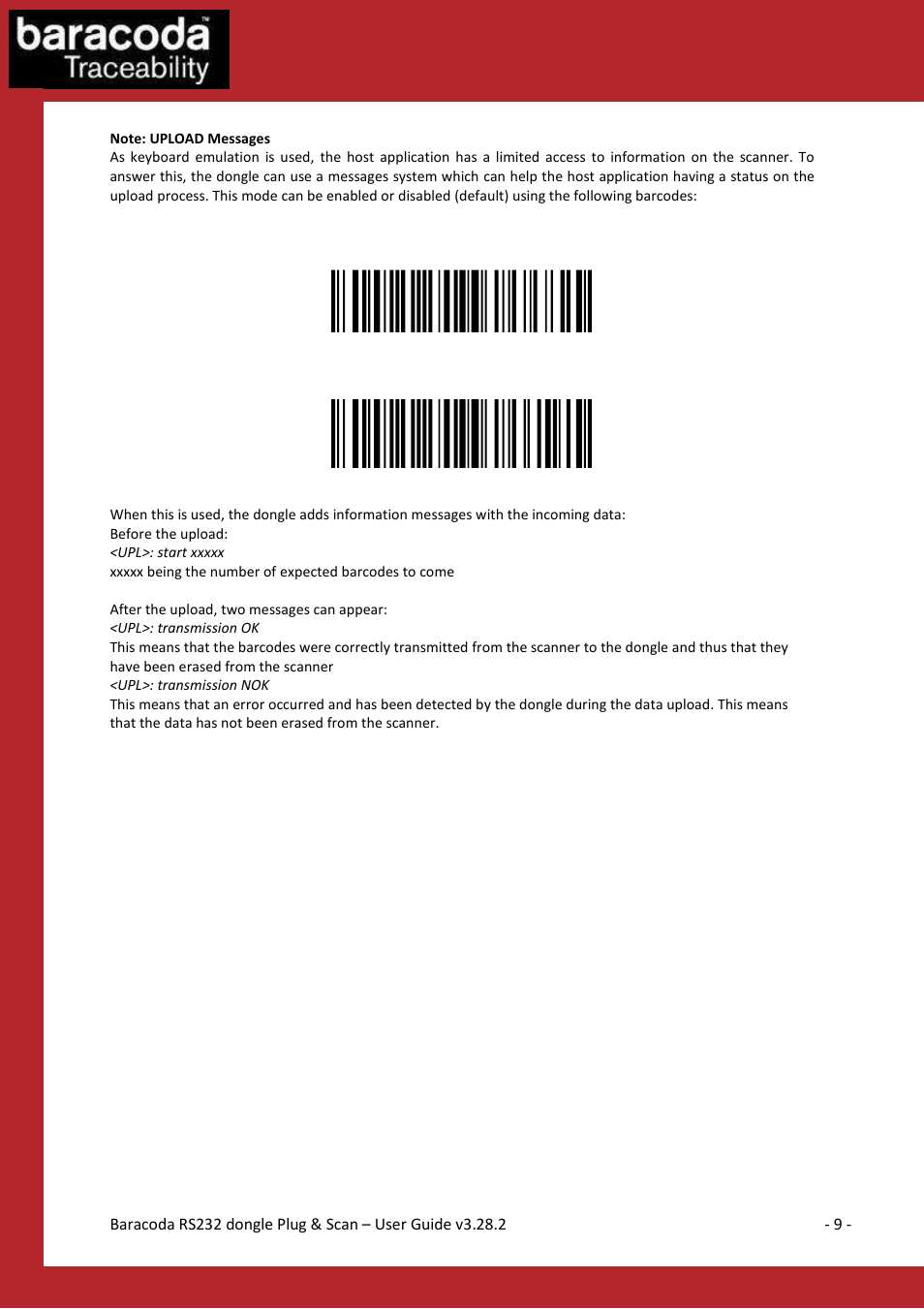 Baracoda BLUETOOTH RS232RS232 User Manual | Page 9 / 21