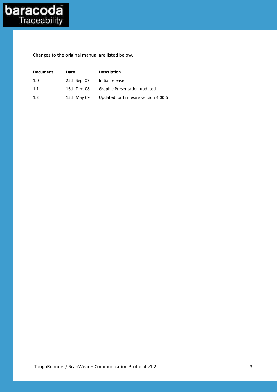 Revision history | Baracoda All in One Printer User Manual | Page 3 / 42