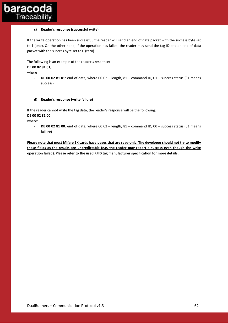 Baracoda Barcode Reader User Manual | Page 62 / 83