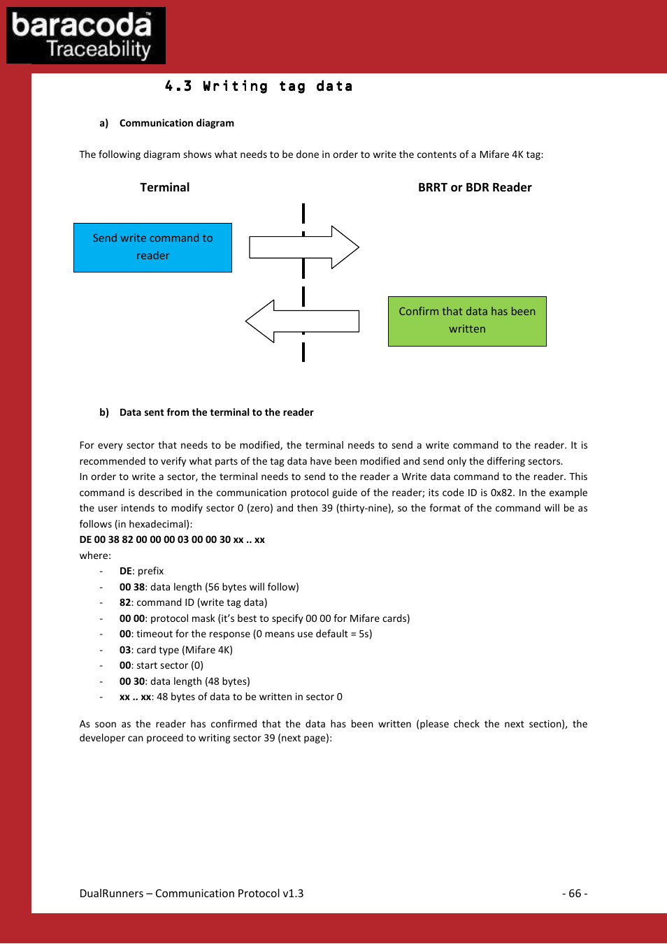 3 writing tag data | Baracoda Barcode Reader User Manual | Page 66 / 83