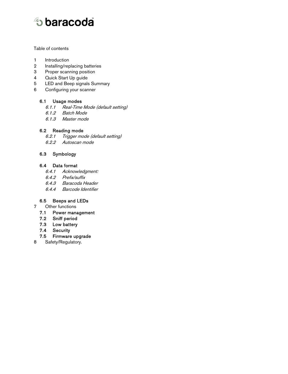 Baracoda 2604 User Manual | Page 2 / 9