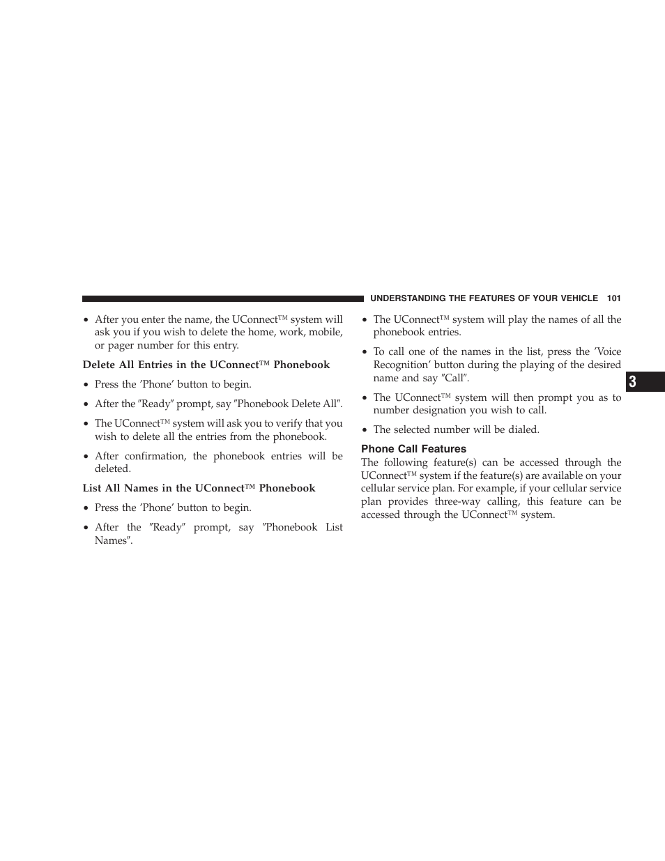 Phone call features | Dodge 2005 Grand Caravan User Manual | Page 101 / 480