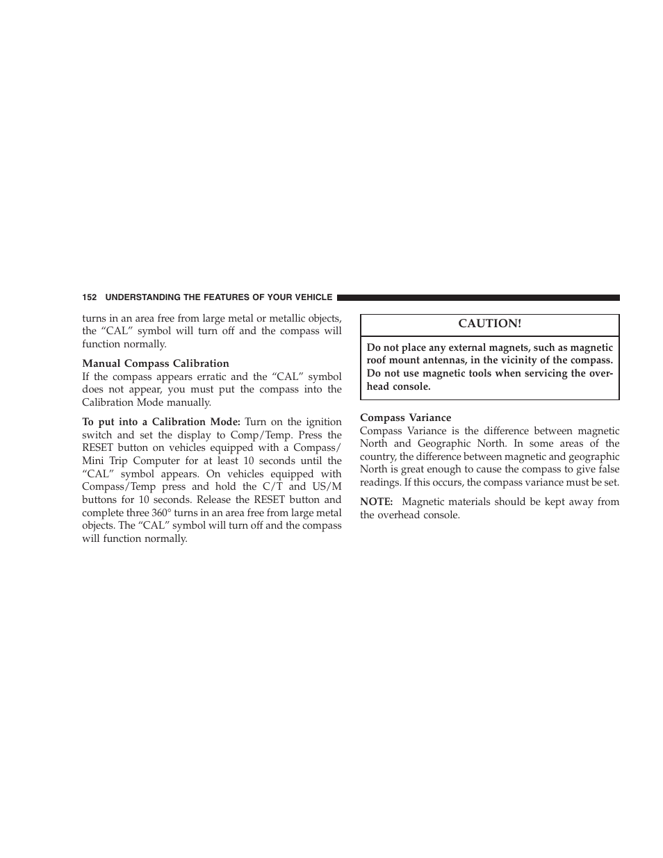 Dodge 2005 Grand Caravan User Manual | Page 152 / 480