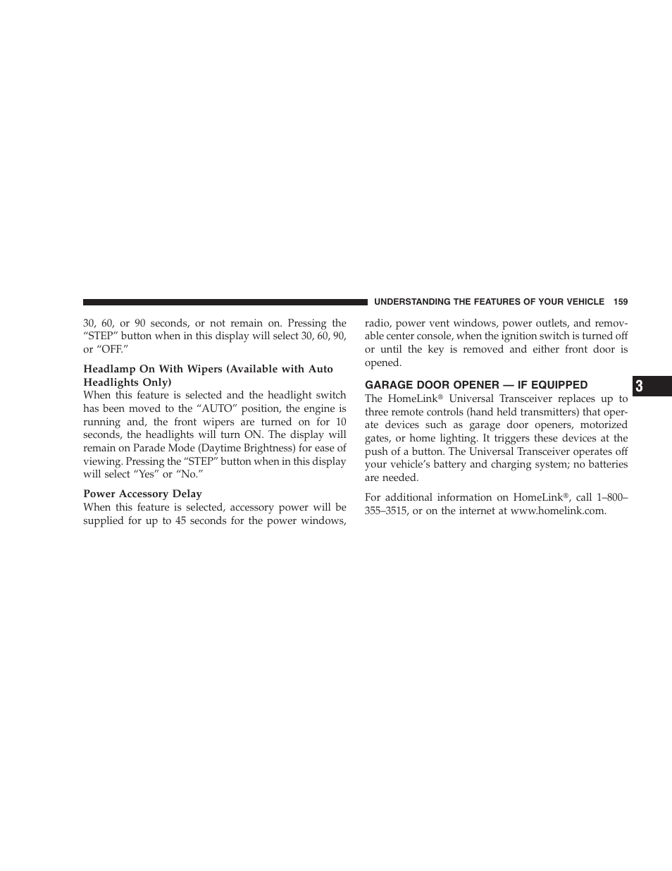 Garage door opener — if equipped | Dodge 2005 Grand Caravan User Manual | Page 159 / 480
