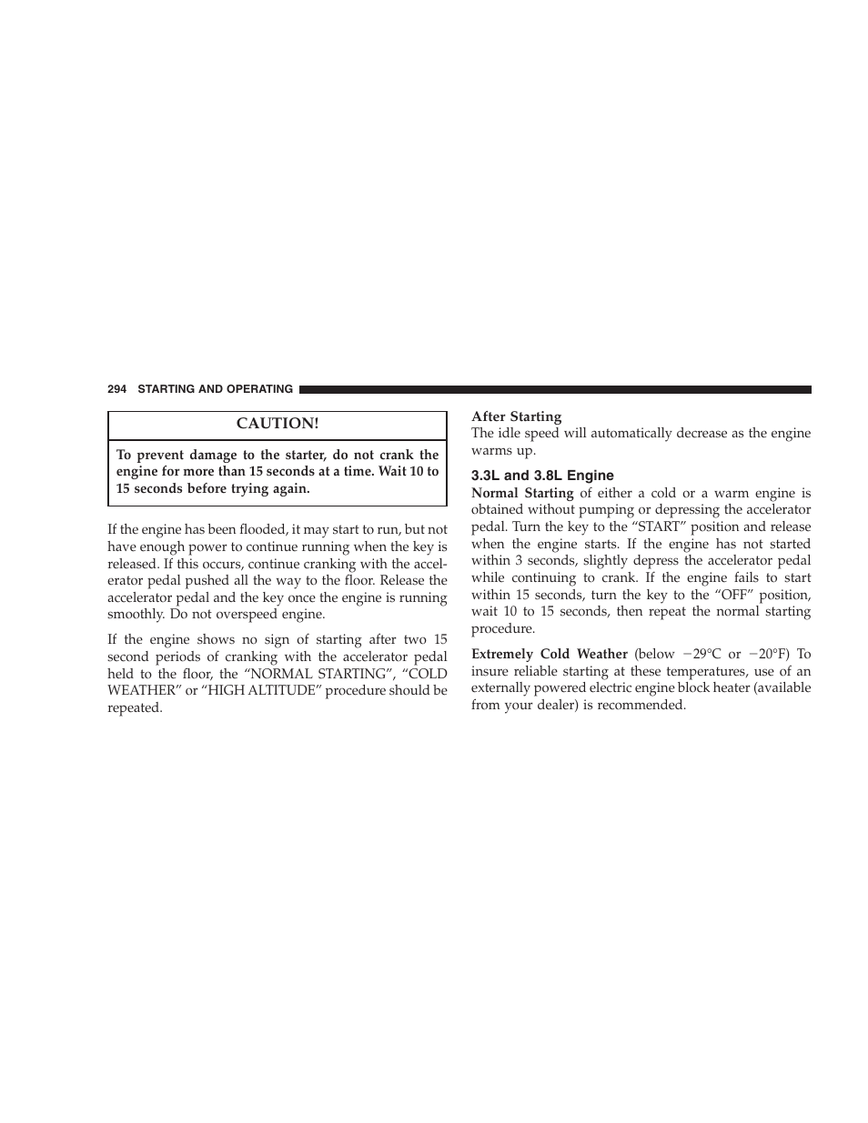 3l and 3.8l engine | Dodge 2005 Grand Caravan User Manual | Page 294 / 480