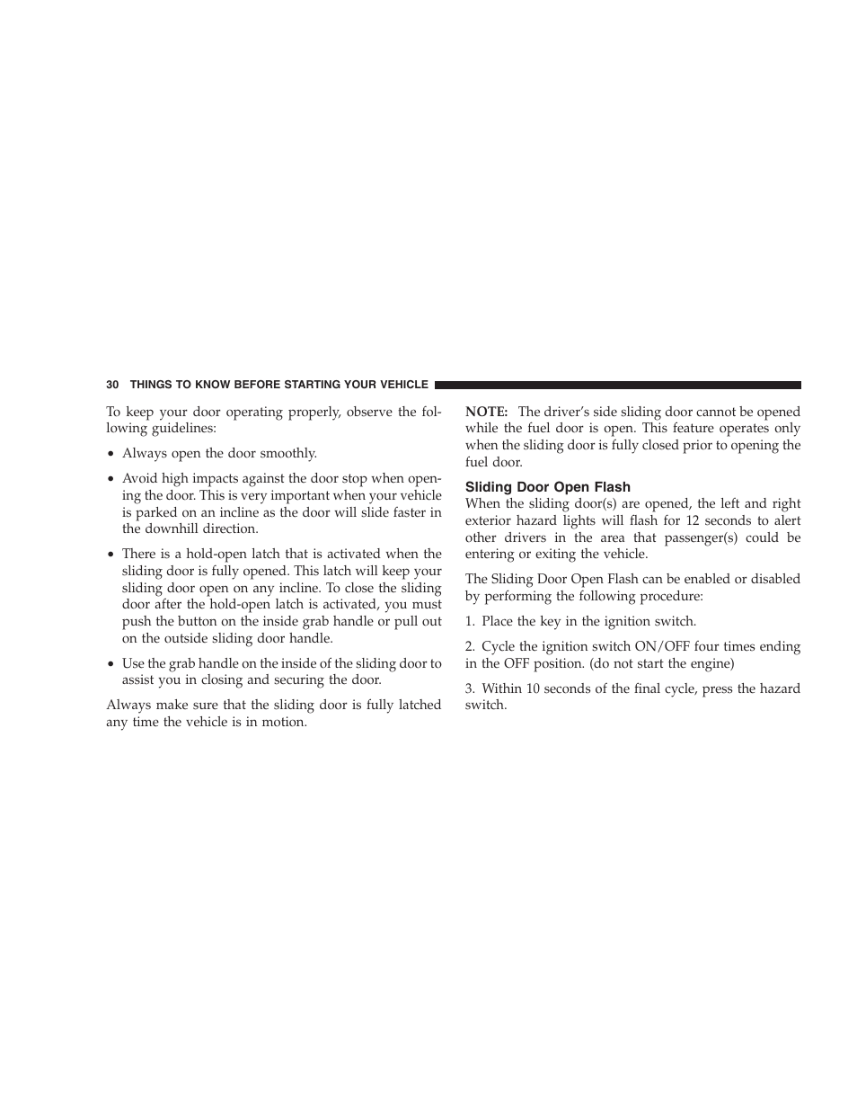 Sliding door open flash | Dodge 2005 Grand Caravan User Manual | Page 30 / 480