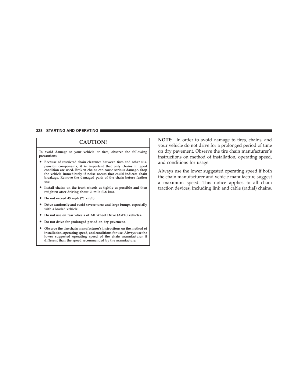 Caution | Dodge 2005 Grand Caravan User Manual | Page 328 / 480