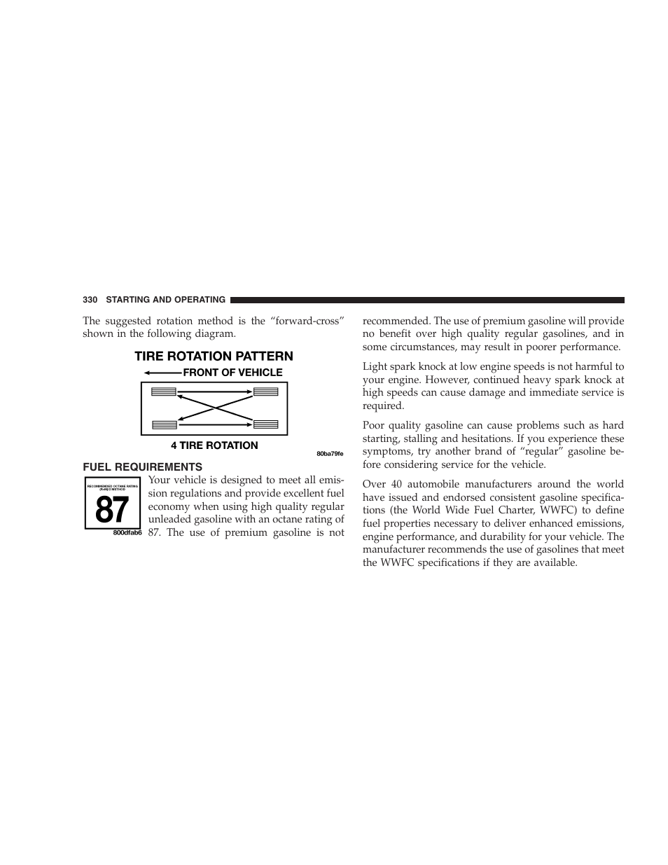 Fuel requirements | Dodge 2005 Grand Caravan User Manual | Page 330 / 480
