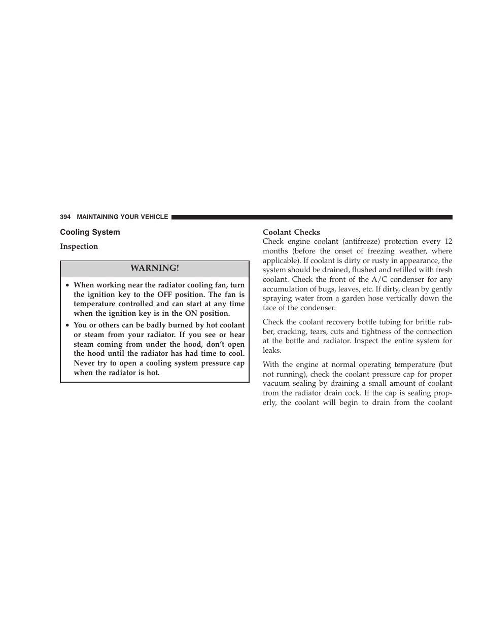 Cooling system | Dodge 2005 Grand Caravan User Manual | Page 394 / 480