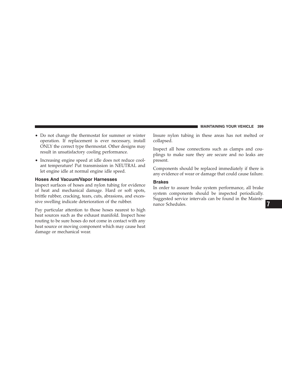 Hoses and vacuum/vapor harnesses, Brakes | Dodge 2005 Grand Caravan User Manual | Page 399 / 480