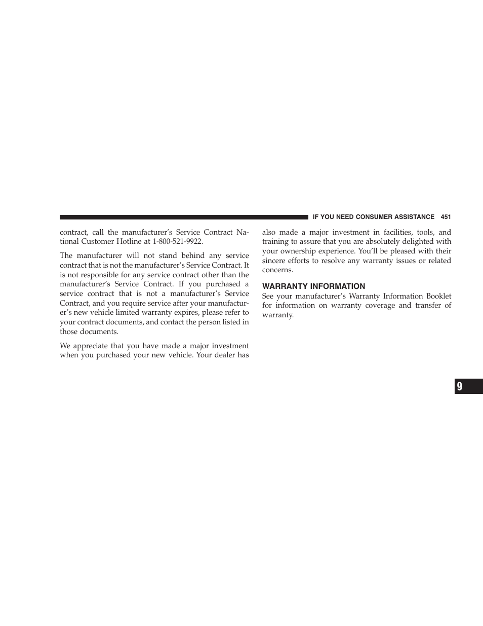 Warranty information | Dodge 2005 Grand Caravan User Manual | Page 451 / 480