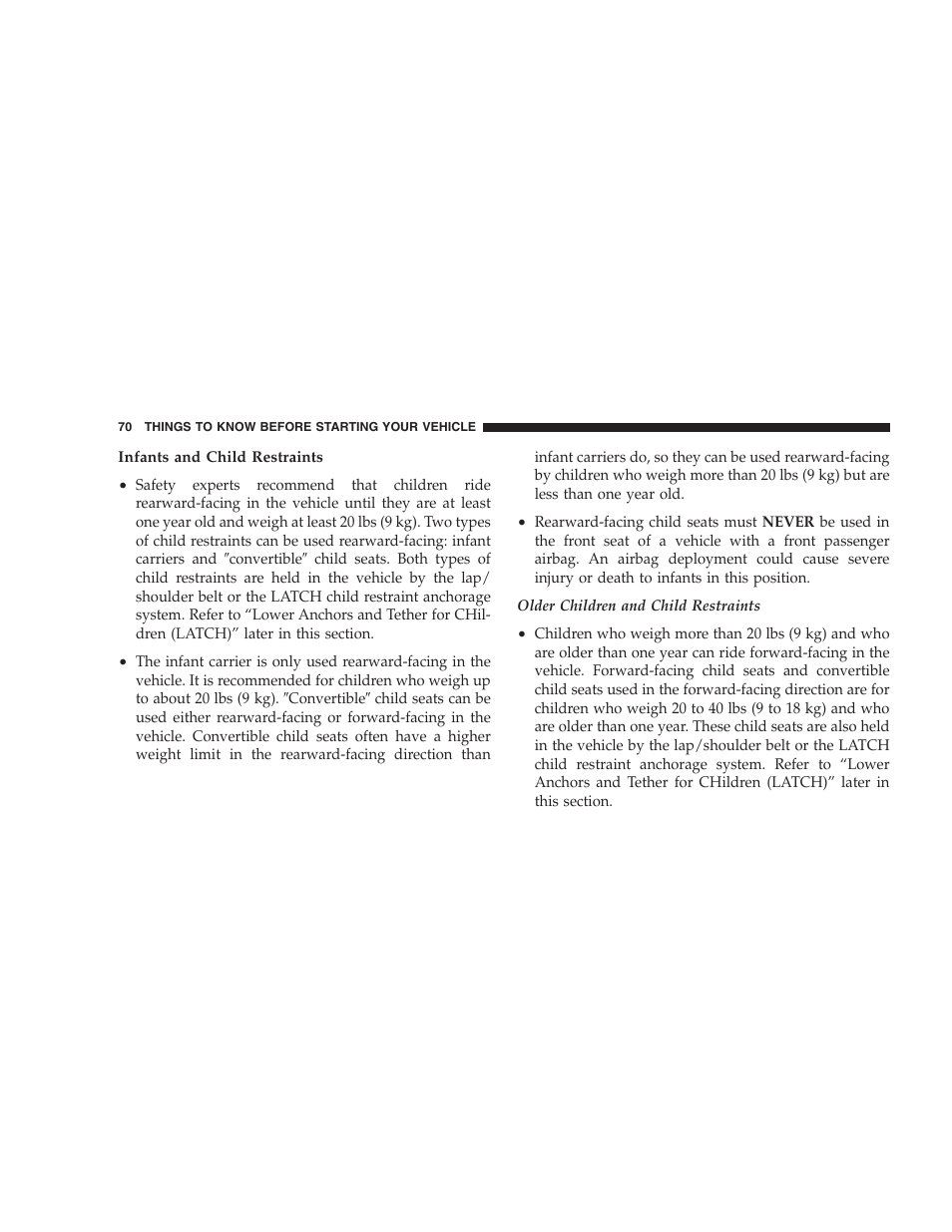 Dodge 2005 Grand Caravan User Manual | Page 70 / 480