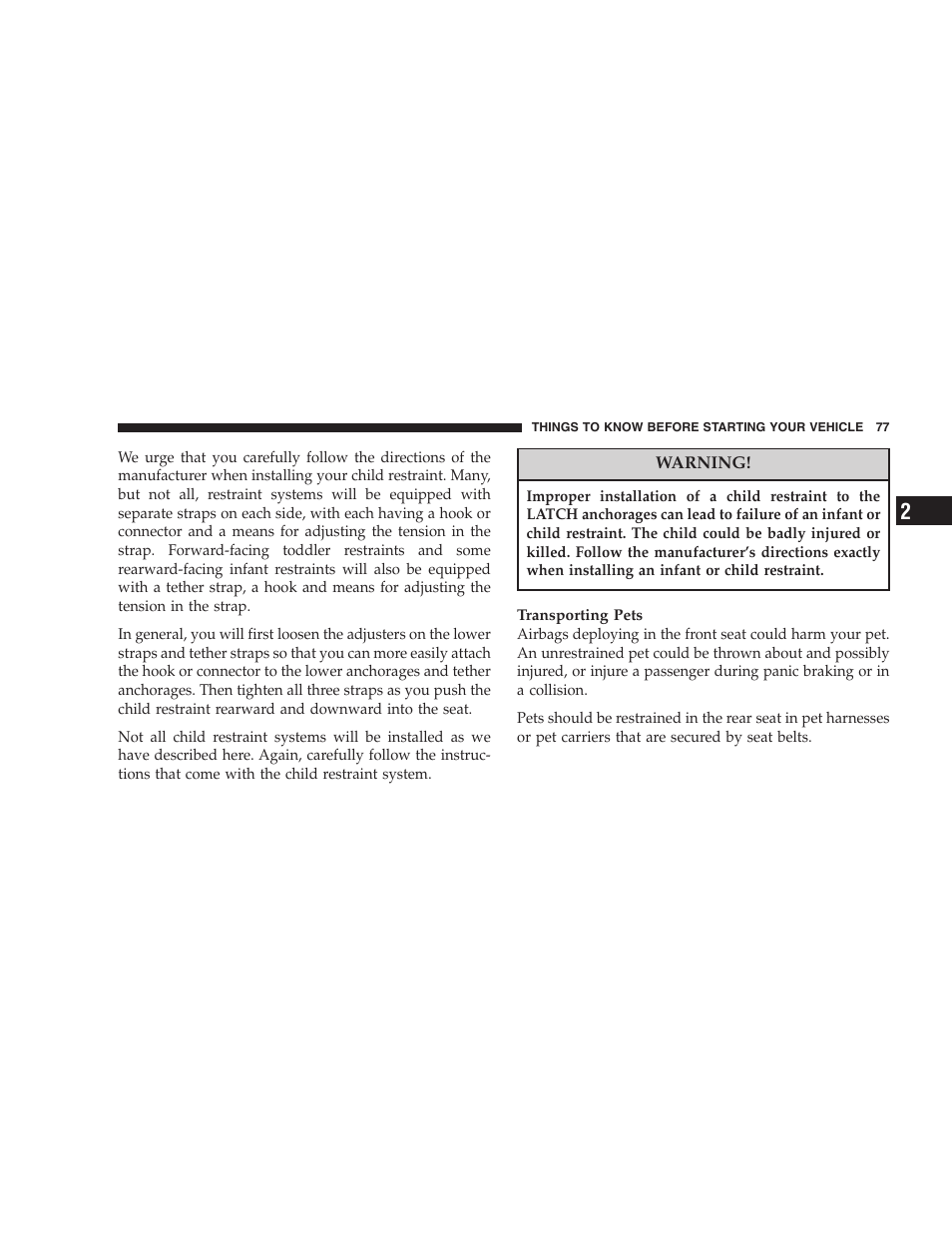 Dodge 2005 Grand Caravan User Manual | Page 77 / 480
