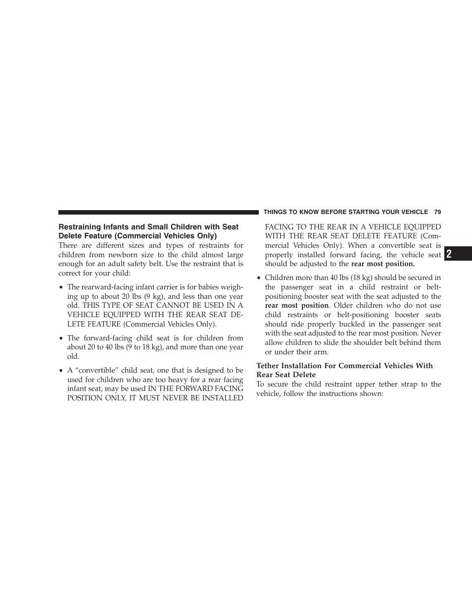 Restraining infants and small children | Dodge 2005 Grand Caravan User Manual | Page 79 / 480