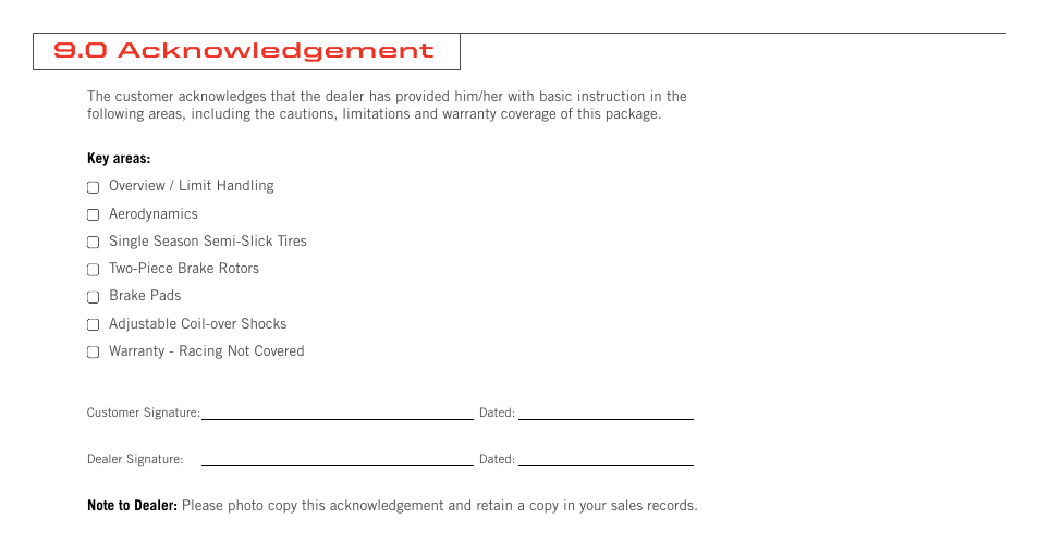 0 acknowledgement | Dodge 2008 Viper Supplement User Manual | Page 25 / 28