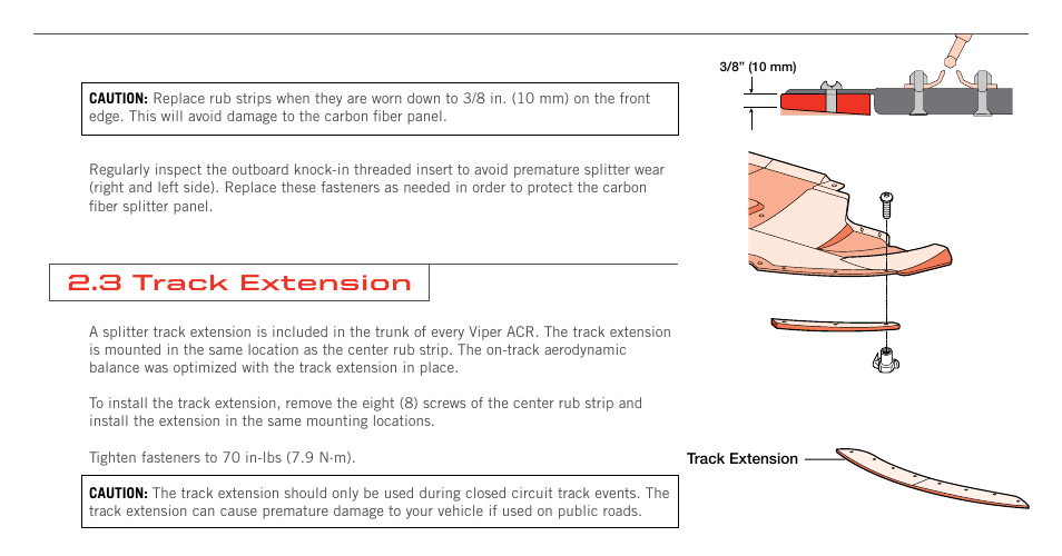 3 track extension | Dodge 2008 Viper Supplement User Manual | Page 7 / 28