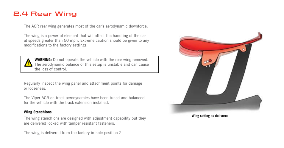 4 rear wing | Dodge 2008 Viper Supplement User Manual | Page 8 / 28