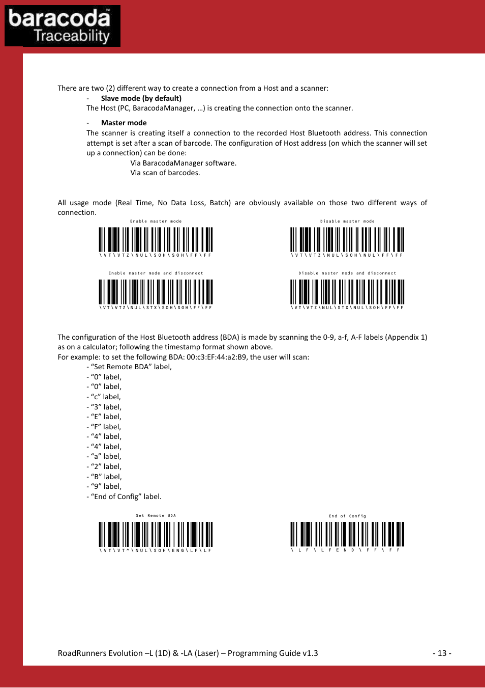 The different connection methods, Data capture for workforce in motion | Baracoda LA User Manual | Page 13 / 48