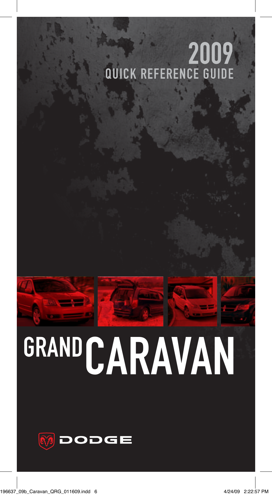 Dodge 2009 Grand Caravan - Quick Reference Guide User Manual | 12 pages