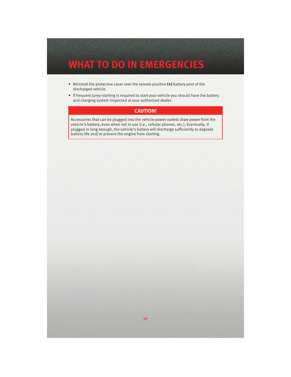 Towing a disabled vehicle, What to do in emergencies | Dodge 2010 Avenger - Quick Reference Guide User Manual | Page 52 / 76