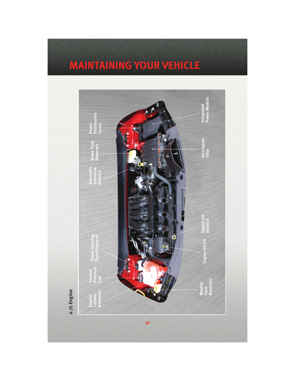 7l engine, Maintaining your vehicle | Dodge 2010 Avenger - Quick Reference Guide User Manual | Page 58 / 76