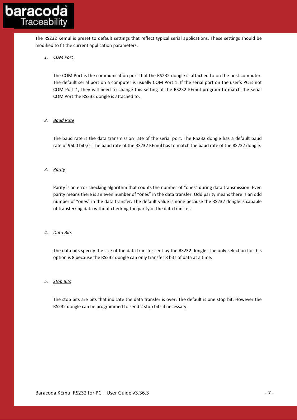 Data capture for workforce in motion | Baracoda RS232 User Manual | Page 7 / 9