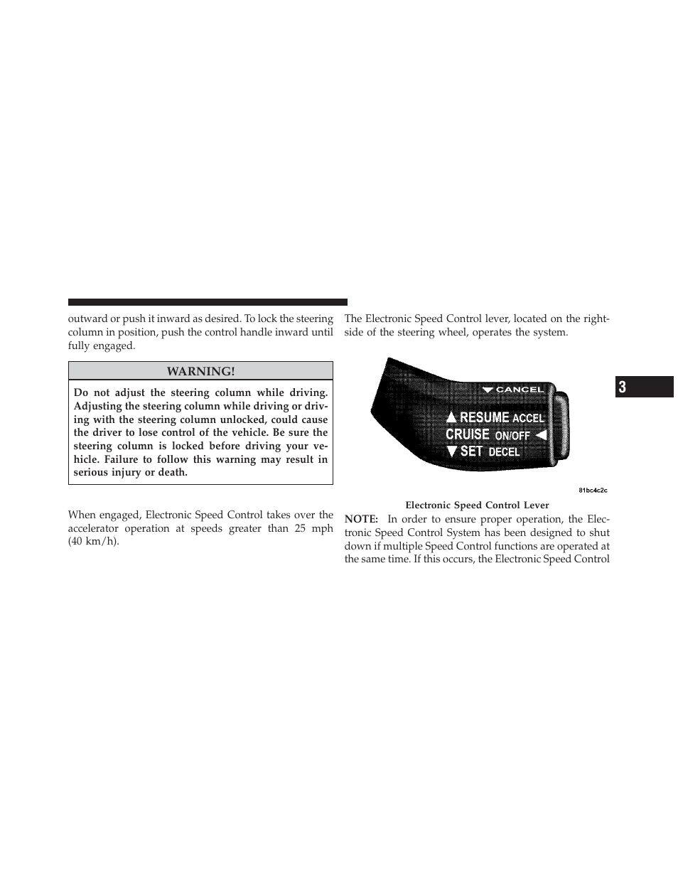 Electronic speed control | Dodge 2010 Challenger - Owner Manual User Manual | Page 139 / 477