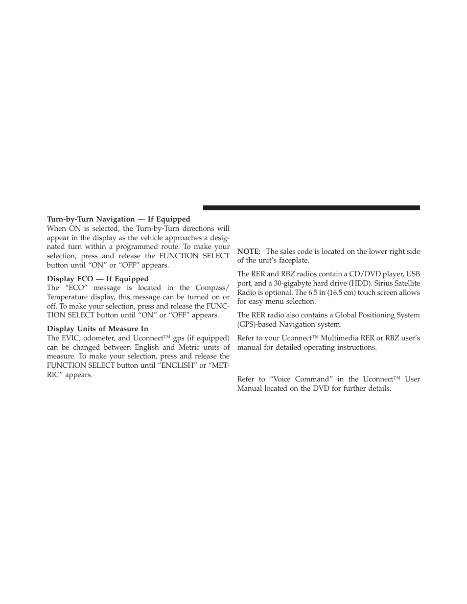 Media center 730n/430 (rer/rbz), Operating instructions — voice command, System (vr) — if equipped | Dodge 2010 Challenger - Owner Manual User Manual | Page 194 / 477