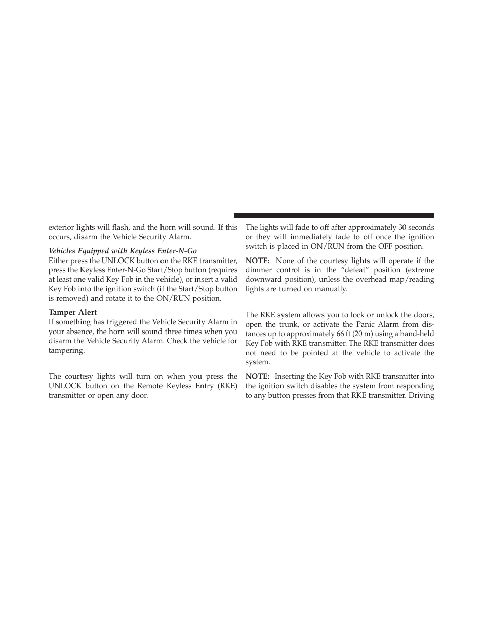 Illuminated entry, Remote keyless entry (rke) | Dodge 2010 Challenger - Owner Manual User Manual | Page 22 / 477