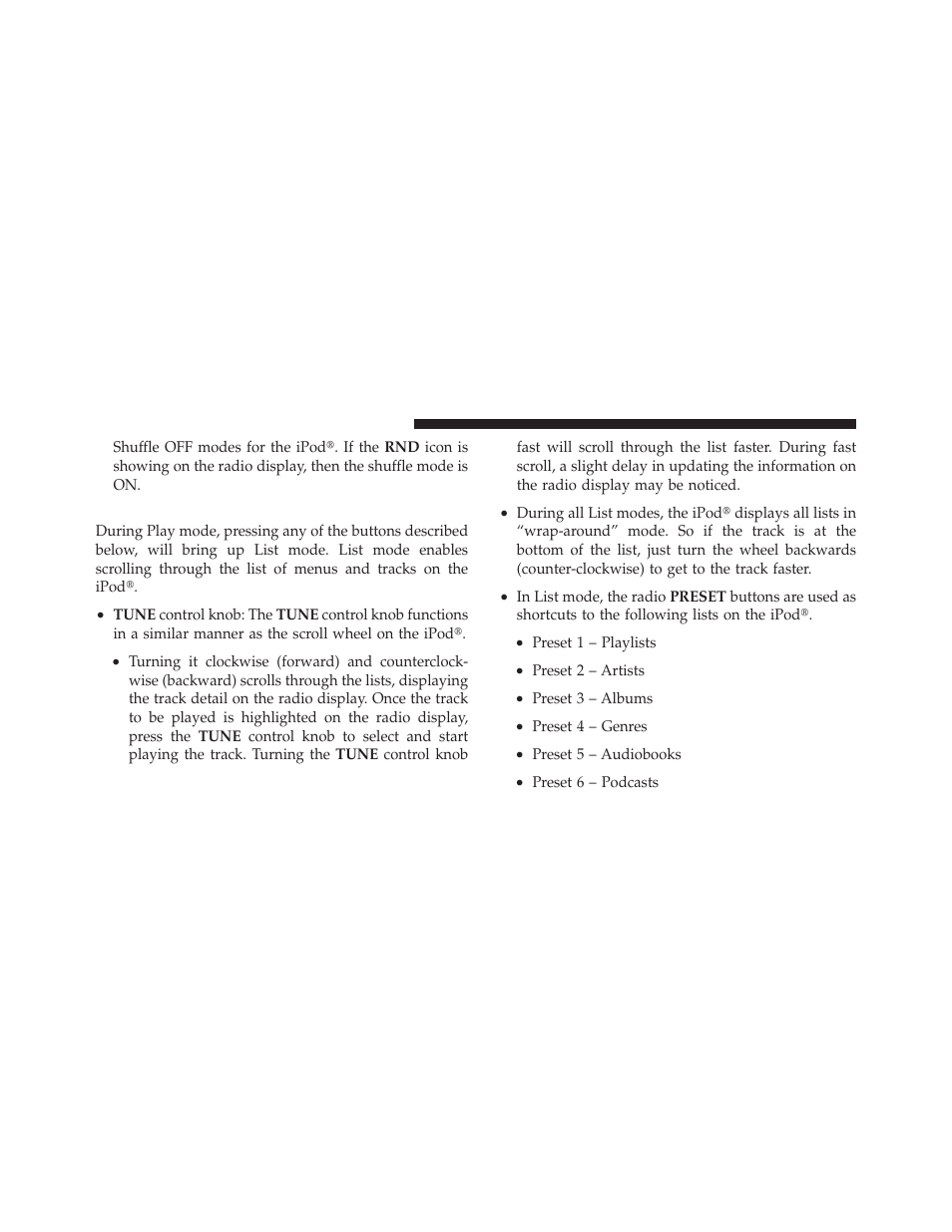 List or browse mode | Dodge 2010 Challenger - Owner Manual User Manual | Page 224 / 477