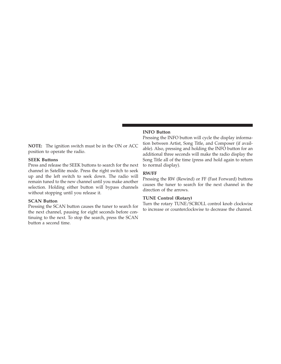 Operating instructions - uconnect, Multimedia (satellite) mode | Dodge 2010 Challenger - Owner Manual User Manual | Page 228 / 477
