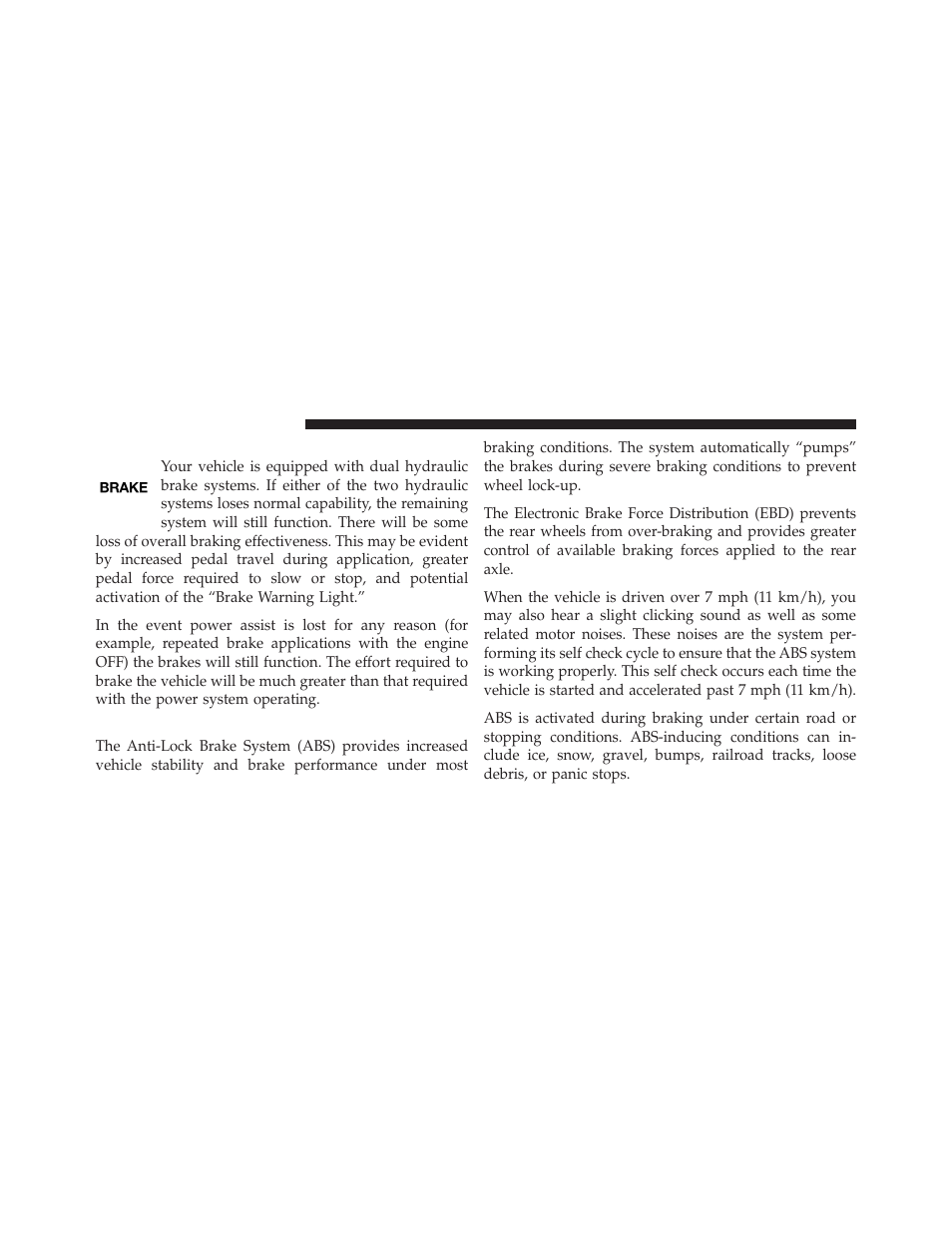 Brake system, Anti-lock brake system (abs) — if equipped, Anti-lock brake system (abs) — if | Equipped | Dodge 2010 Challenger - Owner Manual User Manual | Page 278 / 477
