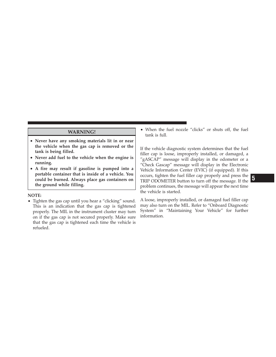Loose fuel filler cap message | Dodge 2010 Challenger - Owner Manual User Manual | Page 323 / 477
