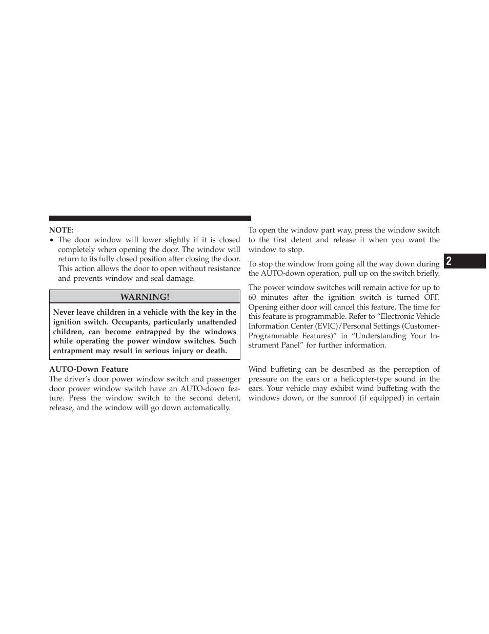 Wind buffeting | Dodge 2010 Challenger - Owner Manual User Manual | Page 35 / 477