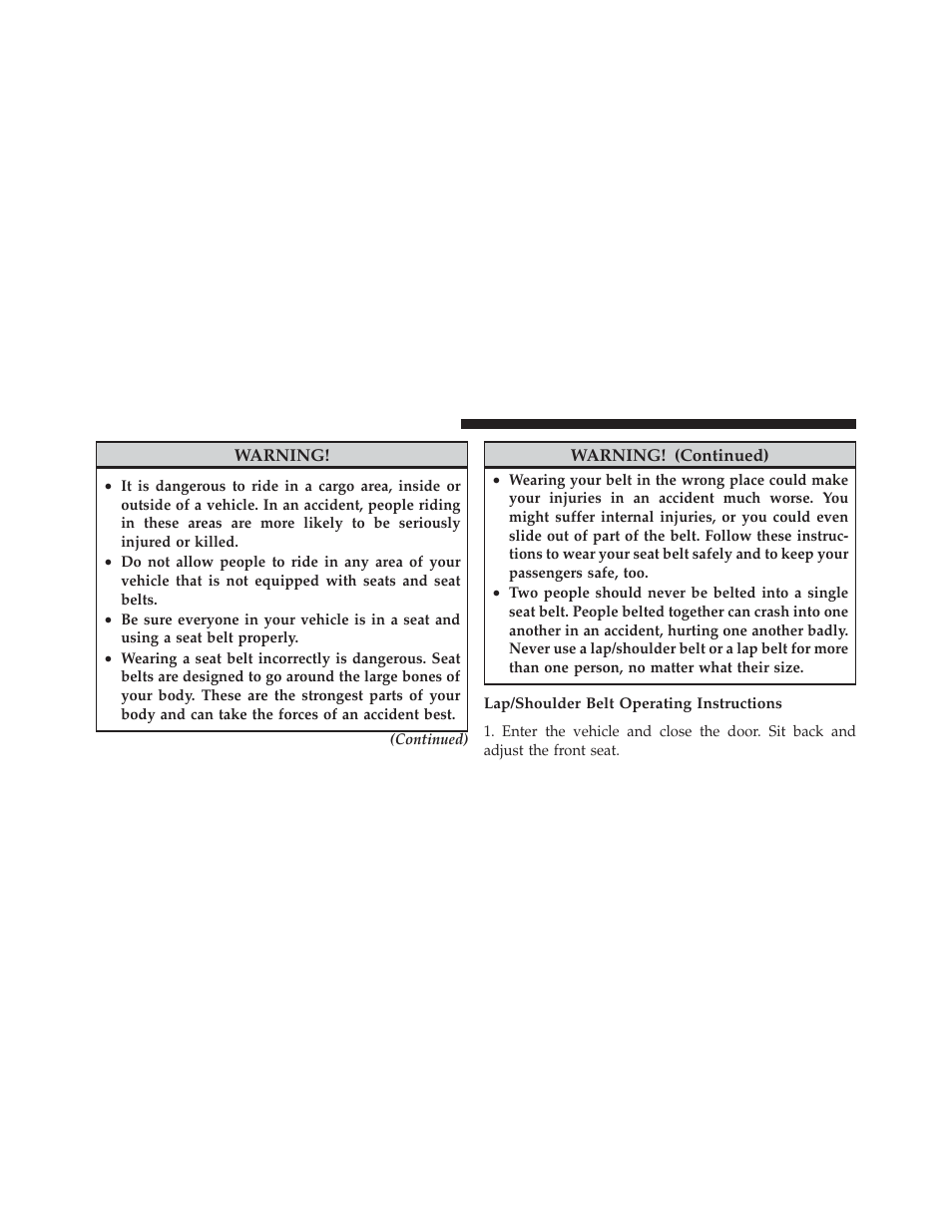 Dodge 2010 Challenger - Owner Manual User Manual | Page 40 / 477