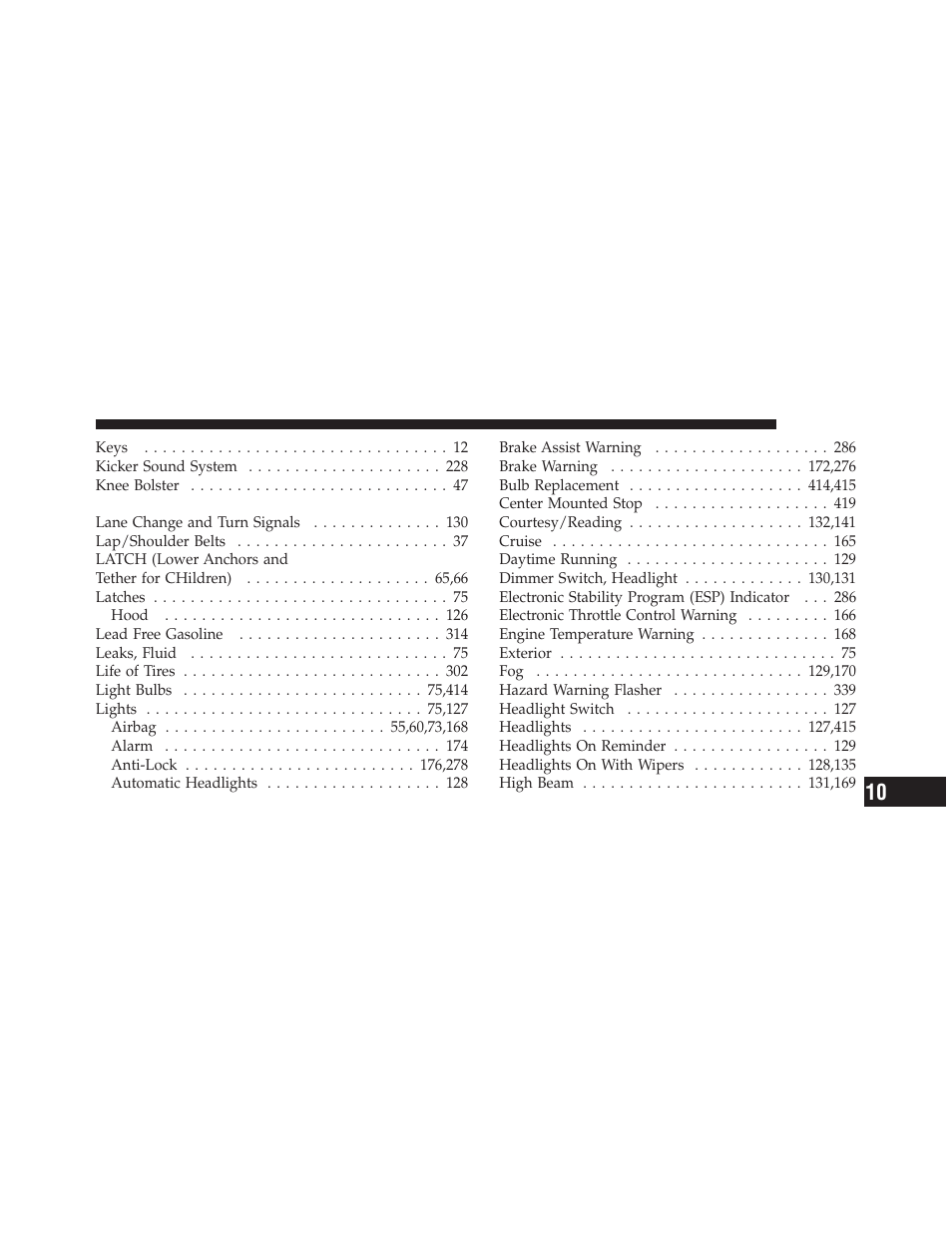 Dodge 2010 Challenger - Owner Manual User Manual | Page 465 / 477