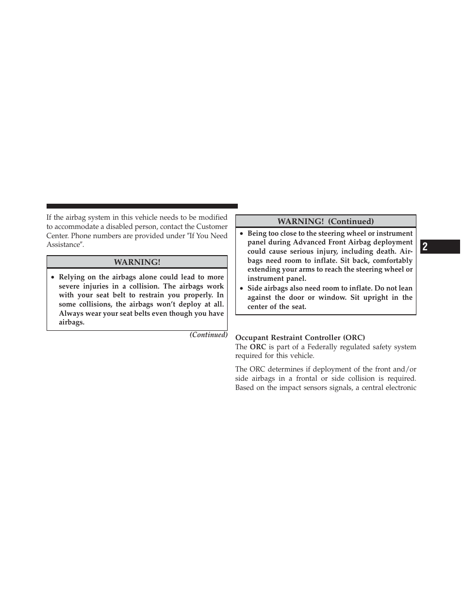 Airbag deployment sensors and controls | Dodge 2010 Challenger - Owner Manual User Manual | Page 55 / 477