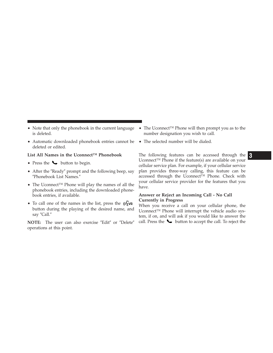 Phone call features | Dodge 2010 Challenger - Owner Manual User Manual | Page 97 / 477