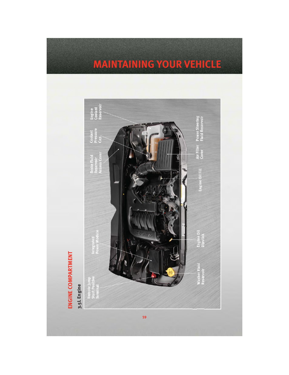5l engine, Maintaining your vehicle | Dodge 2010 Challenger_SRT - Quick Reference Guide User Manual | Page 61 / 80