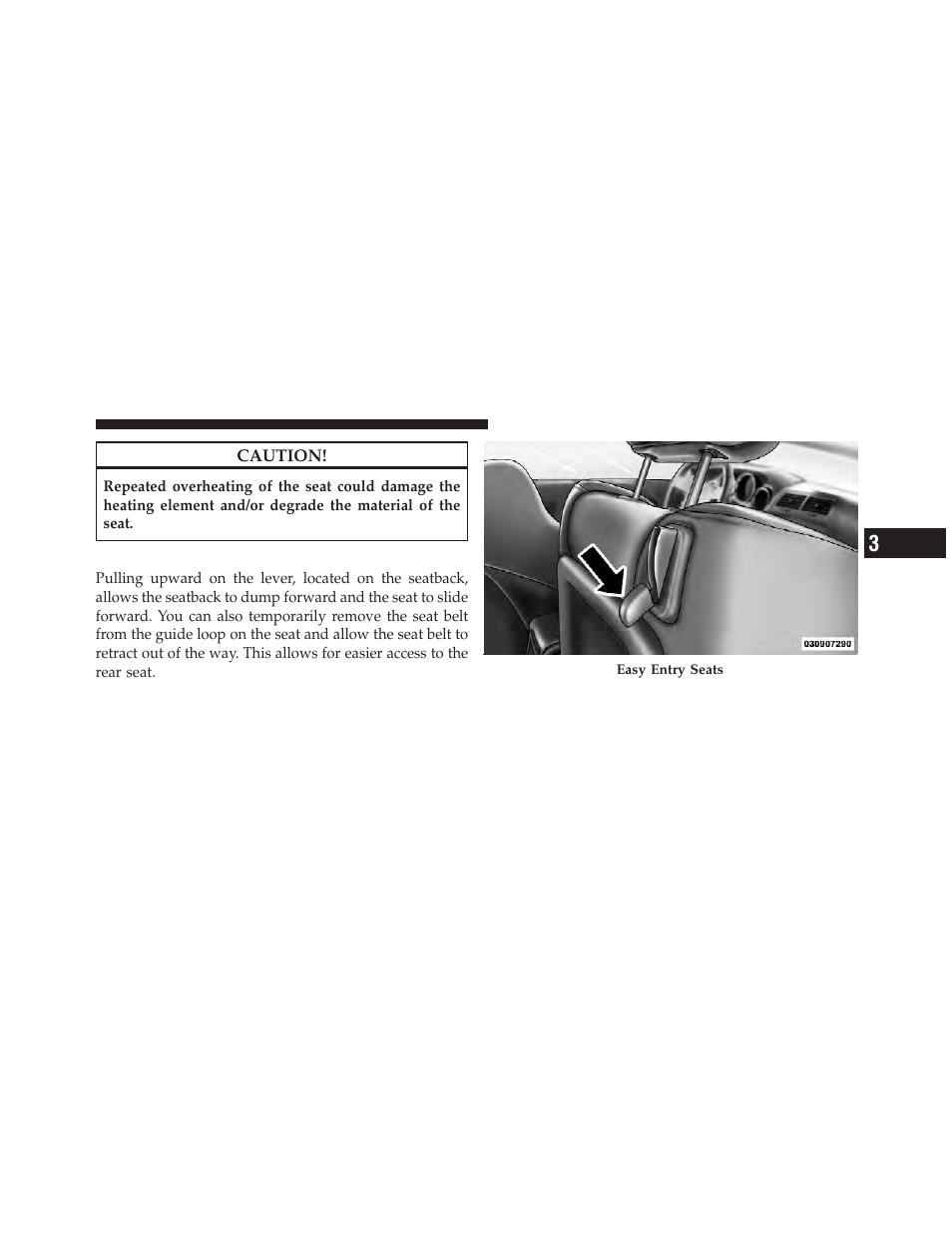 Easy entry seats | Dodge 2010 Challenger_SRT - Owner Manual User Manual | Page 127 / 444